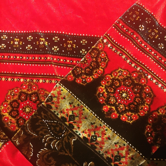 Vintage White Stag Velvety floral Christmas retro long sleeve Size XL - Picture 15 of 15